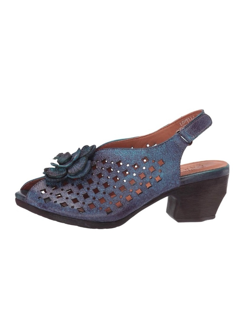 L’Artiste by Spring Step Lovella Blue Multi Leather Heeled Sandals